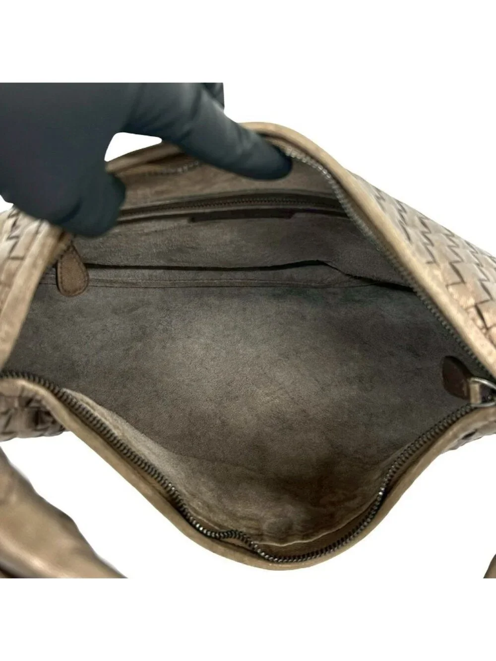 Bottega Veneta Hobo Intrecciato Leather Shoulder Bag Brown